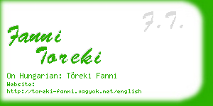fanni toreki business card